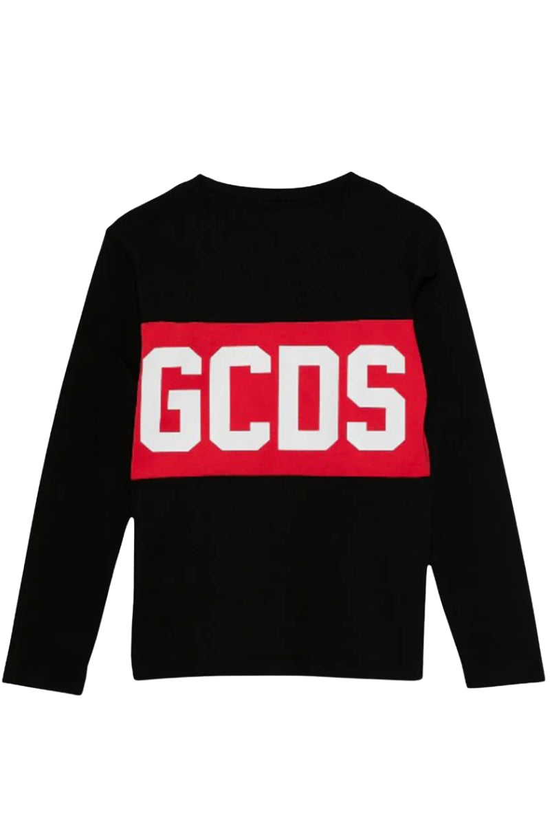 T-shirt girocollo da bambino e bambina in jersey di cotone a maniche lunghe B2KU2214JF1