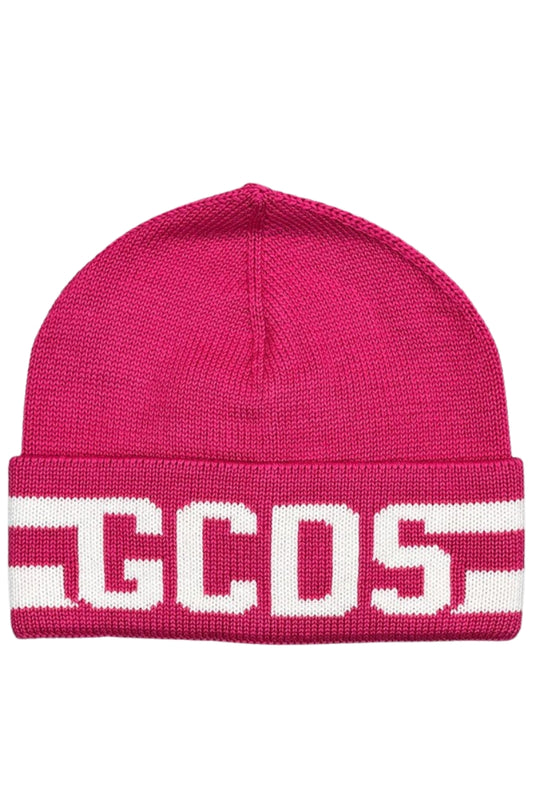 Cappello da ragazzo e ragazza in misto lana con maxi logo lettering B2JU5818AL9