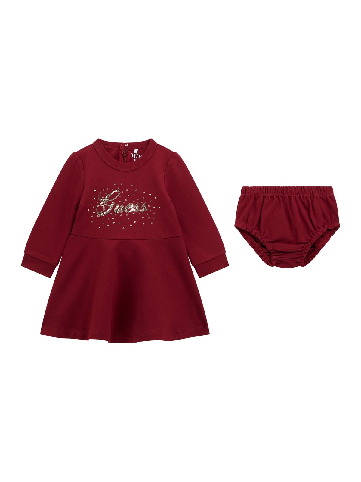 Abito da neonata con logo lettering e paillettes A5BK04KAE30