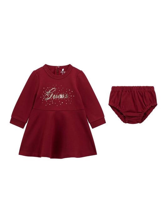 Abito da neonata con logo lettering e paillettes A5BK04KAE30