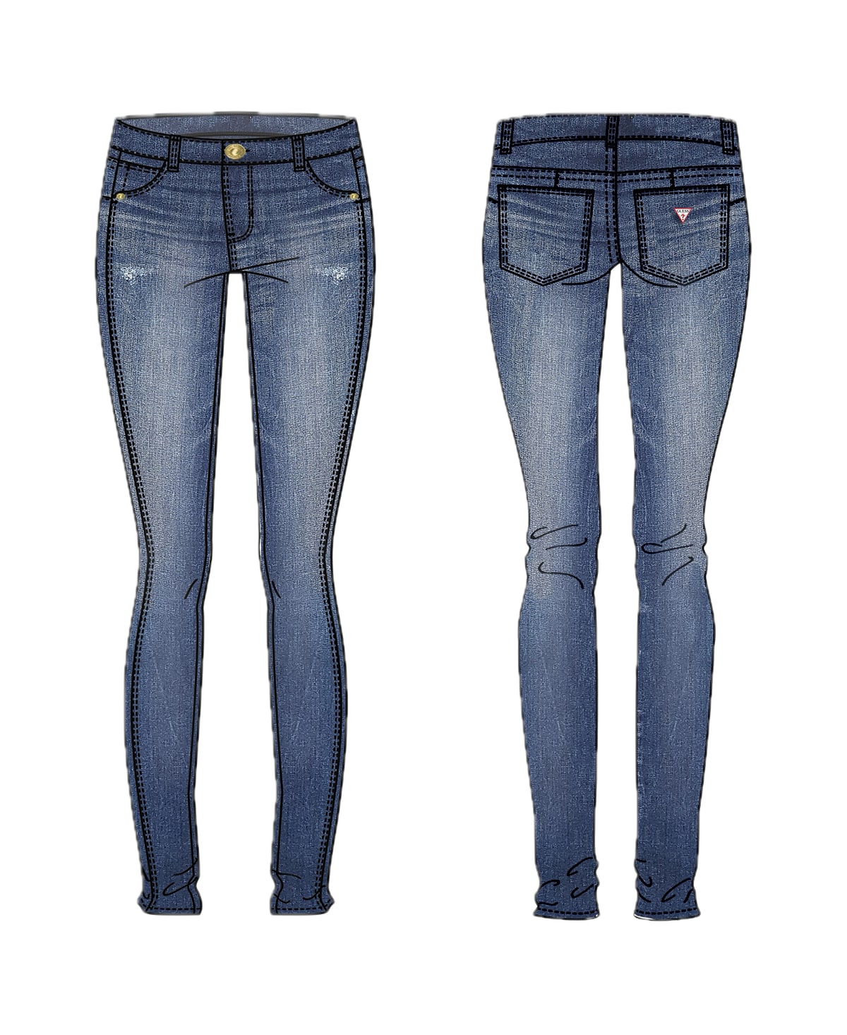 Jeans skinny da ragazza chiari cinque tasche J3YA16D4CA0