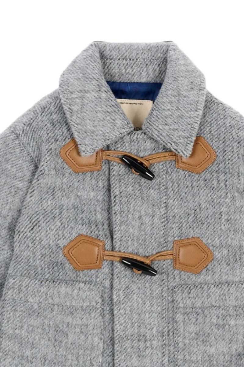 Cappotto da neonato e bambino con chiusura frontale con alamari a contrasto colore TIA26047CP