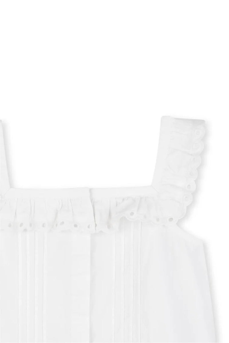 Top da ragazza in puro cotone con rifiniture in pizzo R30657/117