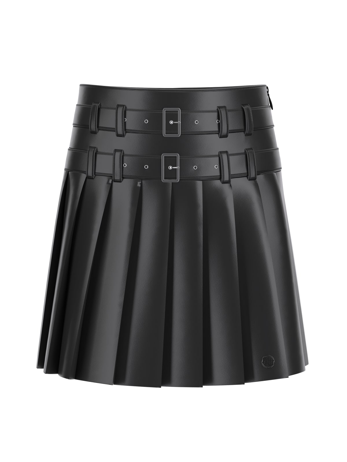 Gonna da ragazza in similpelle con plissé J5YD04WFV60