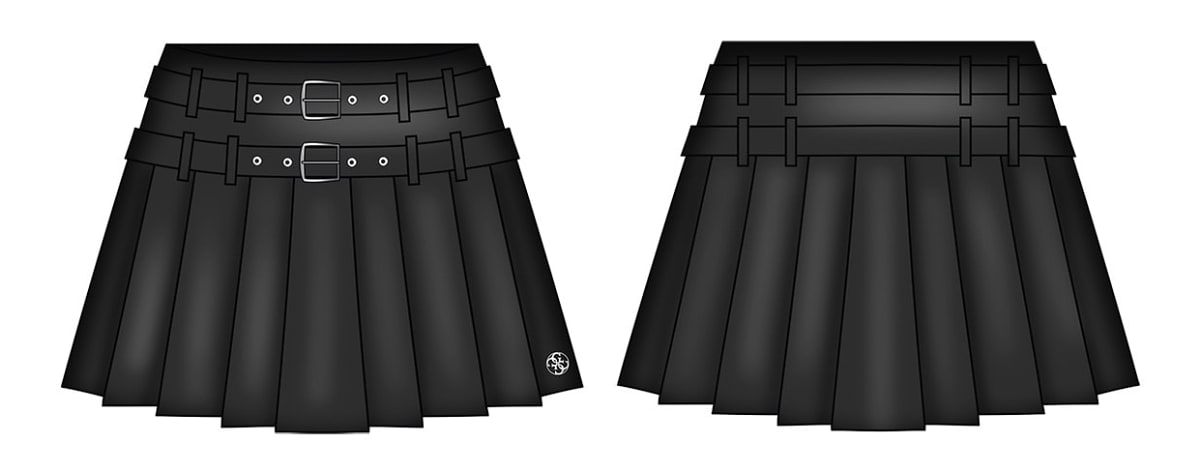 Gonna da ragazza in similpelle con plissé J5YD04WFV60