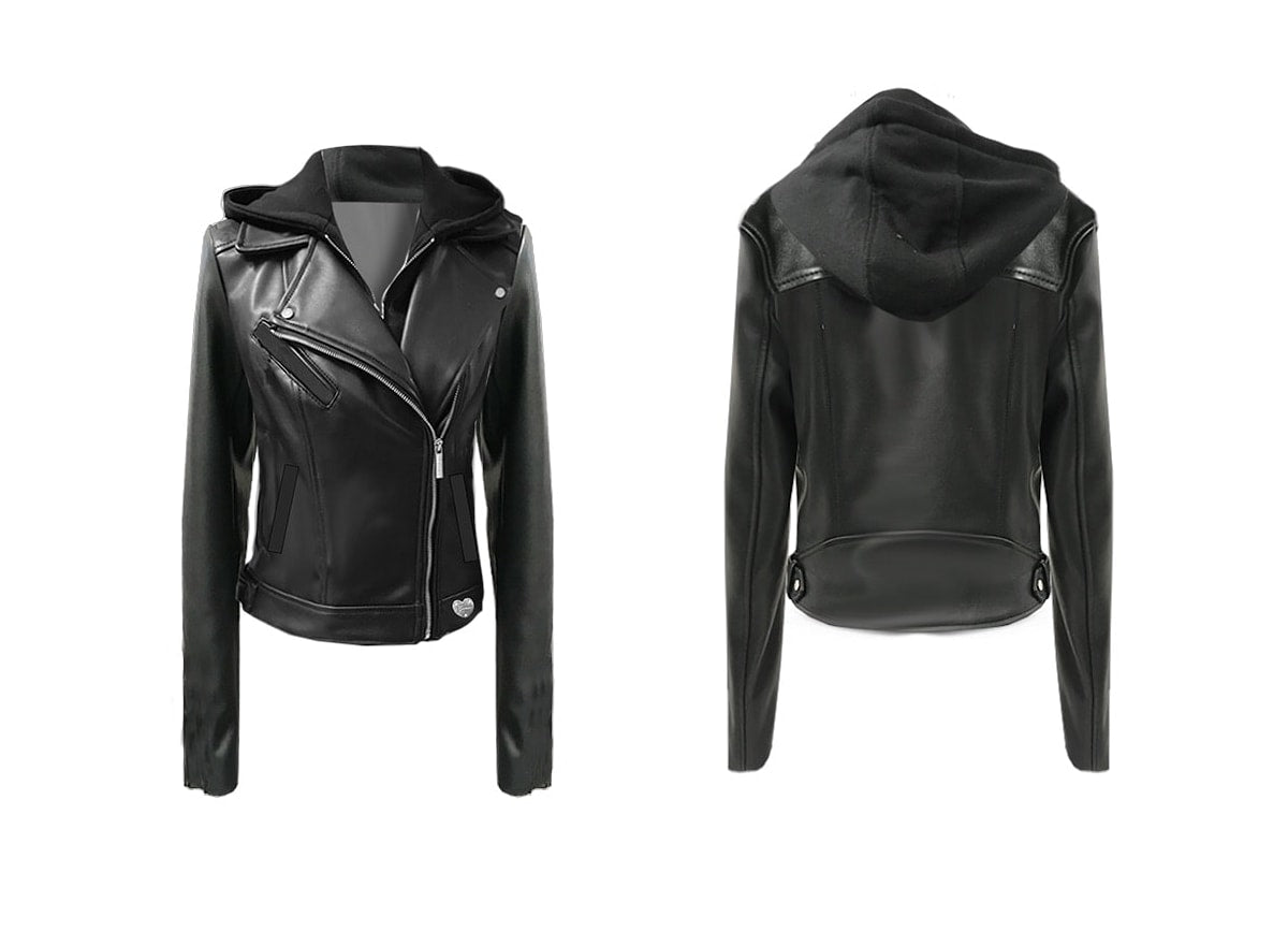 Giacca biker da ragazza in similpelle J5YL01WAEI0