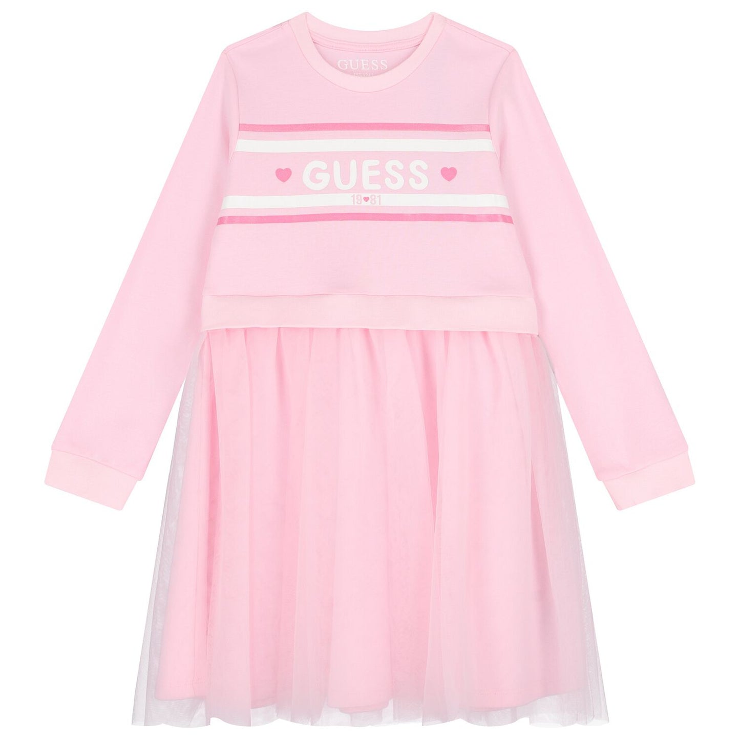 Abito da bambina midi fit and flare in cotone e tulle K5YK01KB8R0