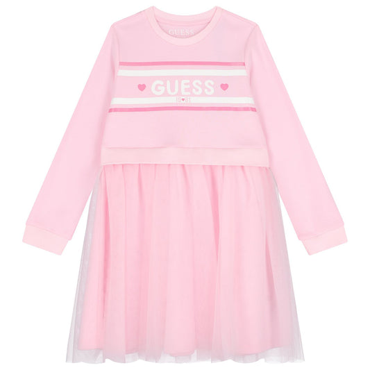 Abito da bambina midi fit and flare in cotone e tulle K5YK01KB8R0