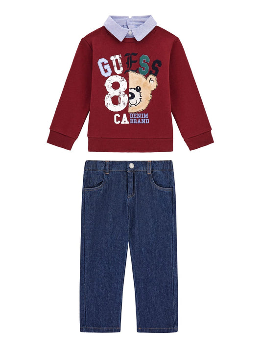 Completo due pezzi da bambino con orsacchiotto e logo stilizzato N5YG13KAX74