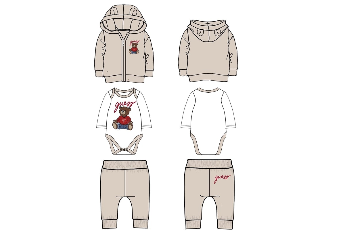 Completo da neonato tre pezzi felpa, body e pantaloni H5YW12KA6W4