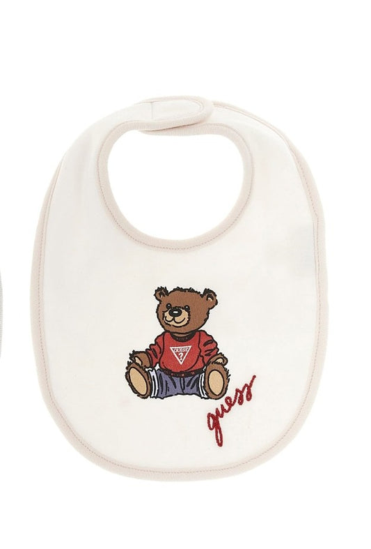 Bavetta da neonato con logo lettering e orsacchiotto H5YW17KA6W1