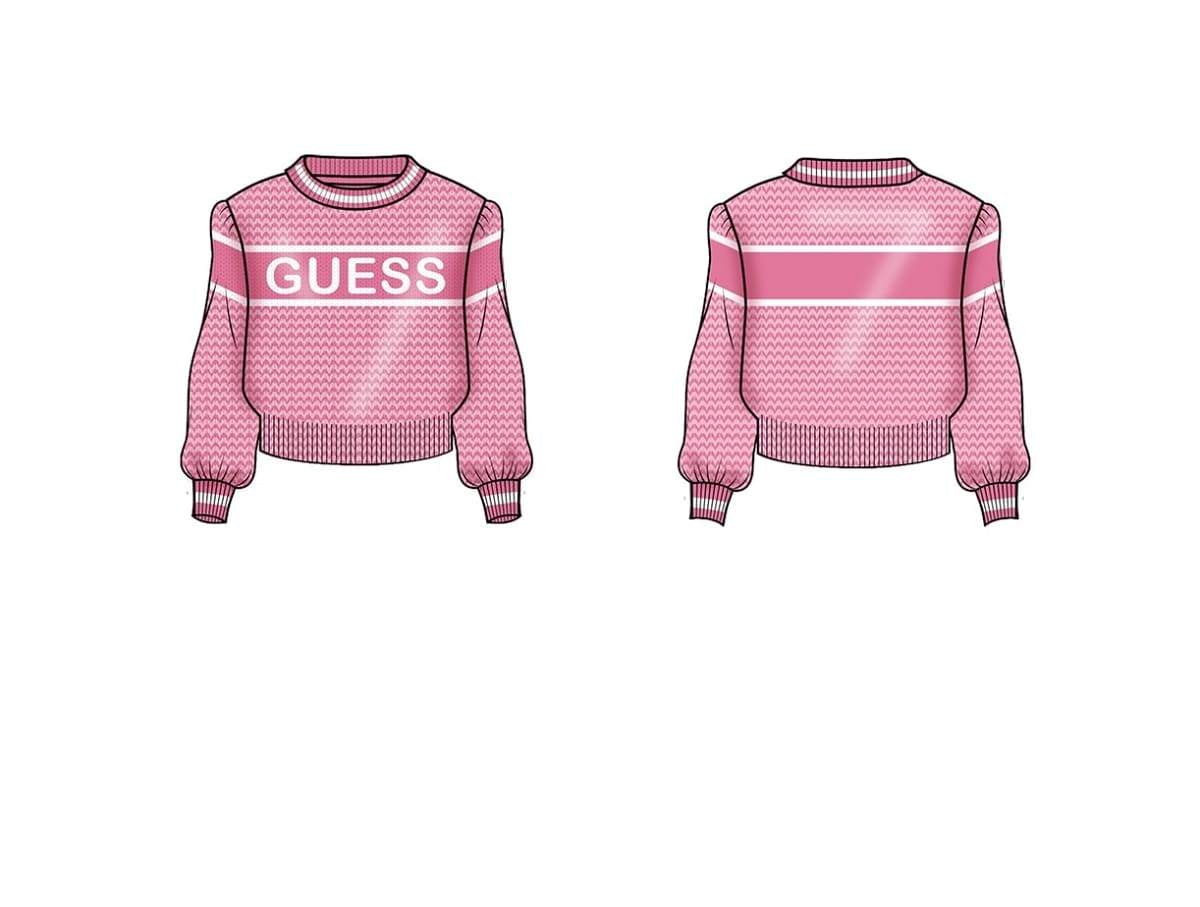 Maglione da neonata e bambina con maxi logo lettering ricamato sulla parte frontale K5YR00Z3OJ0