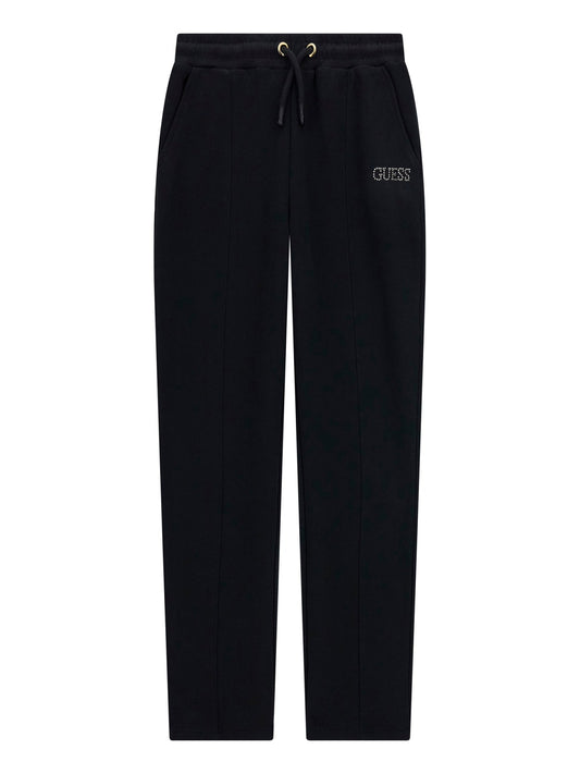 Pantaloni tuta da ragazza in caldo cotone con logo lettering e strass J5YQ17KAV34