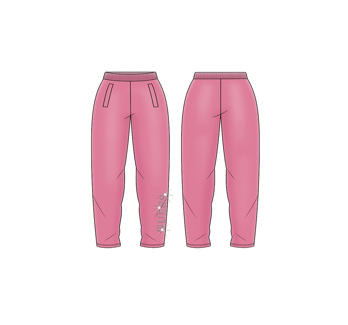 Pantaloni tuta da neonata e bambina con logo lettering con glitter a sinistra K5YQ12KA6R4
