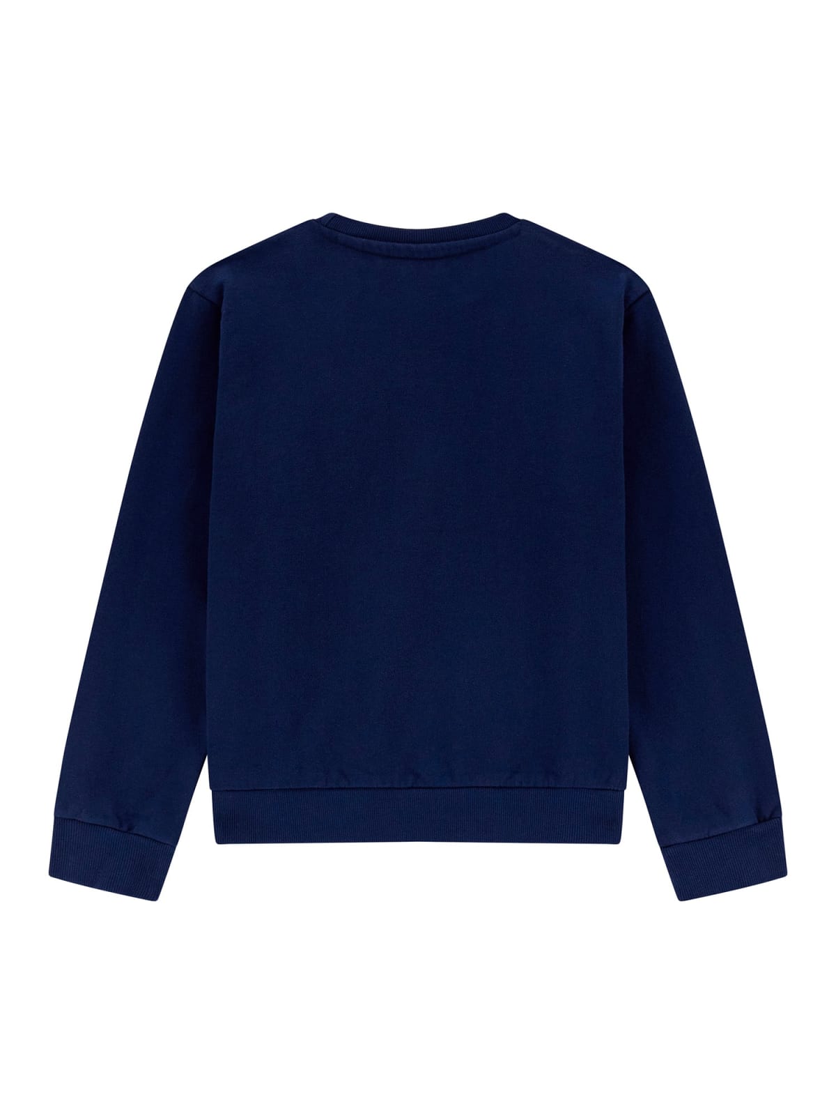 Felpa girocollo da ragazzo con maxi logo lettering ricamato in denim sul davanti L5BQ02KAD74