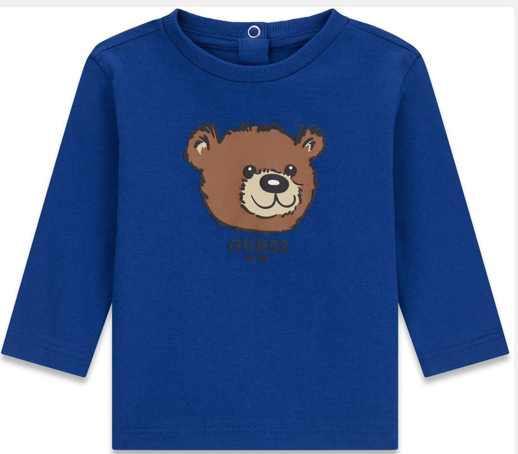 Maglia girocollo da neonato a maniche con stamoa orsacchiotto I5YI02K8HM4