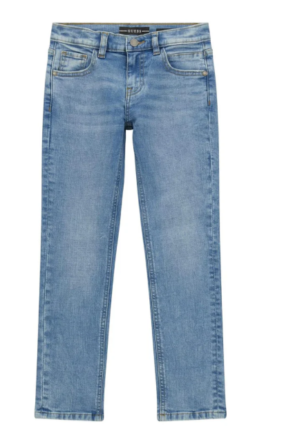 Jeans chiaro da ragazzo modello slim a cinque tasche L3YA00D52Z0