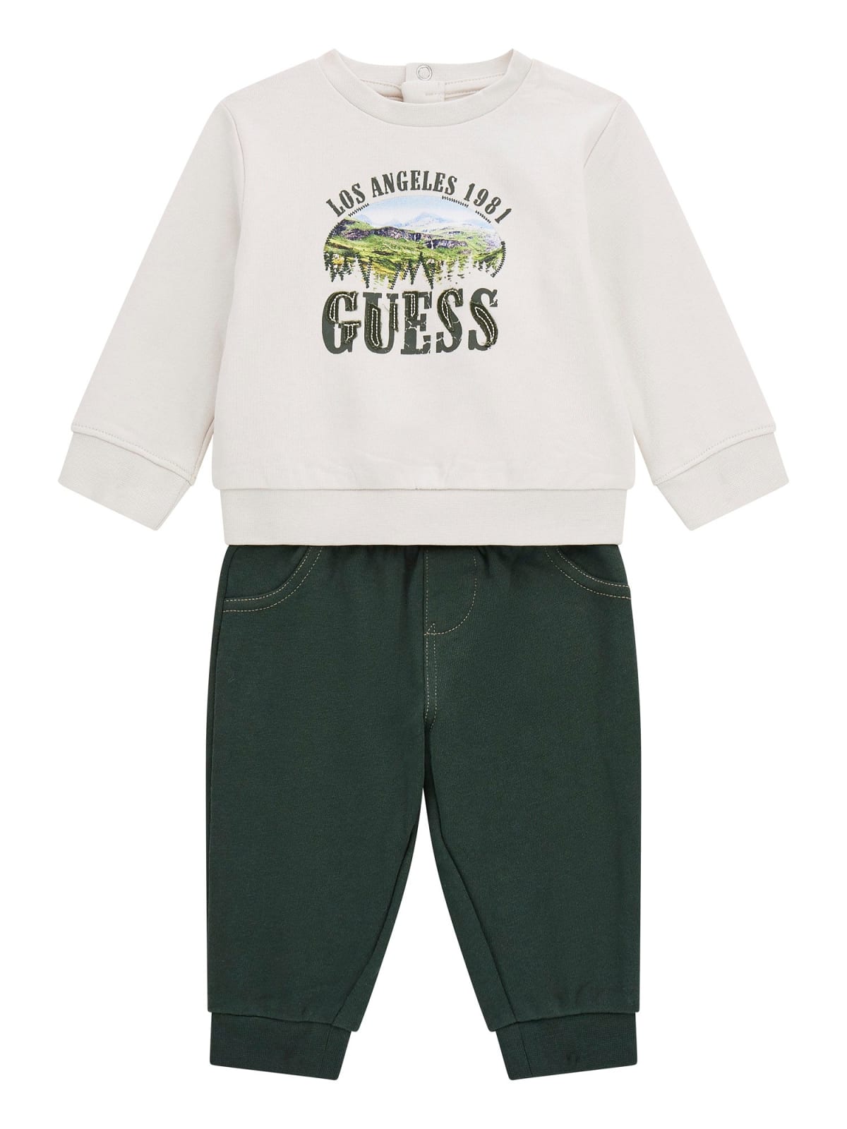 Completo da neonato in puro cotone due pezzi felpa e pantaloni I5BG08KAX74
