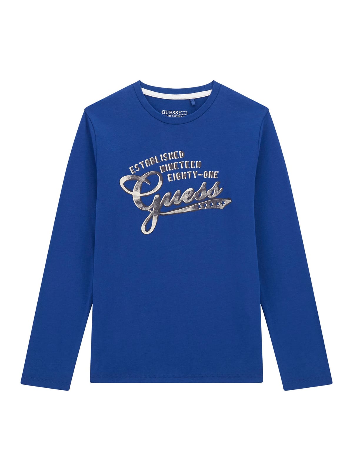 Maglia da ragazzo in cotone con stampa logo lettering L5YI14K8HM4
