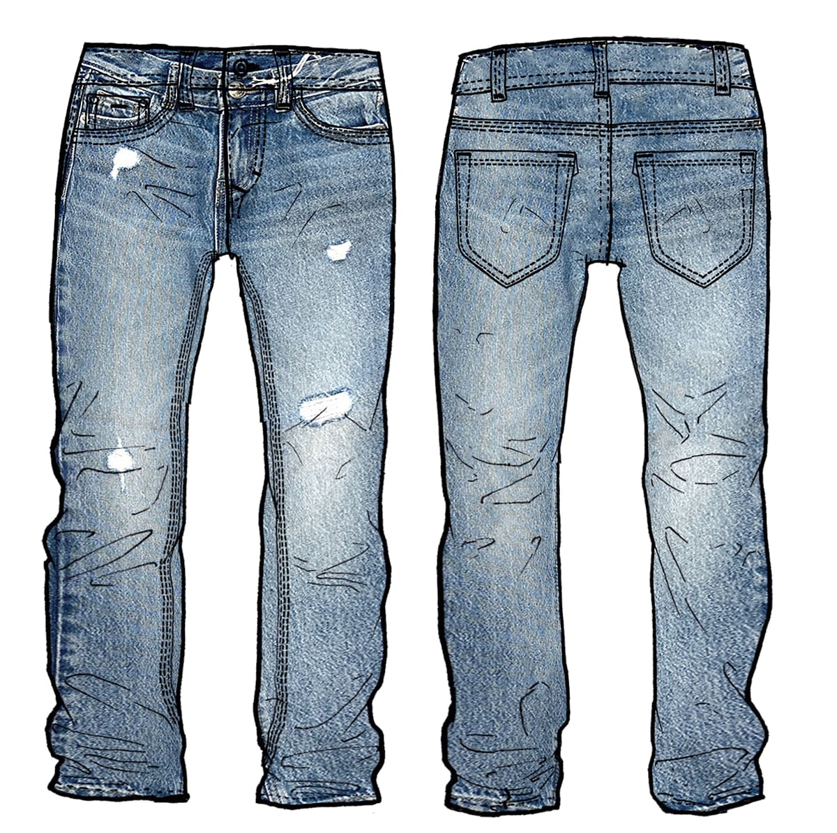 Jeans da ragazzo ragazza con lavaggio chiaro regular L5YA02D5D70