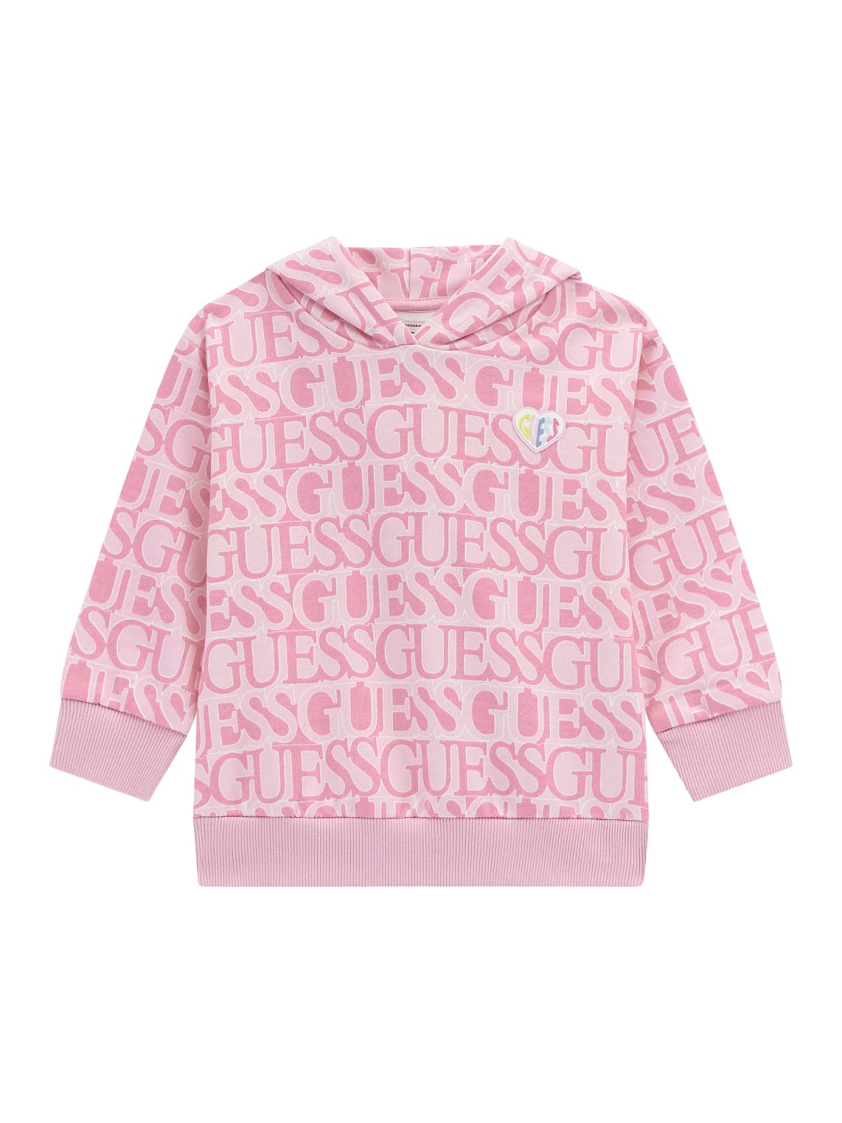 Felpa da bambina con cappuccio e logo lettering all over K5YQ03KAD74