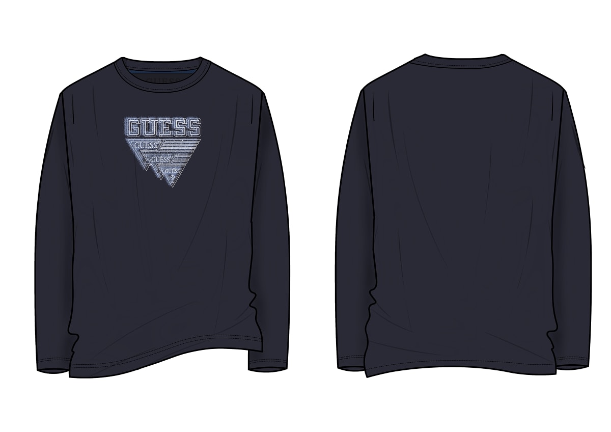 Maglia da ragazzo in cotone con stampa logo e triangolo stilizzato L5YI27K8HM4