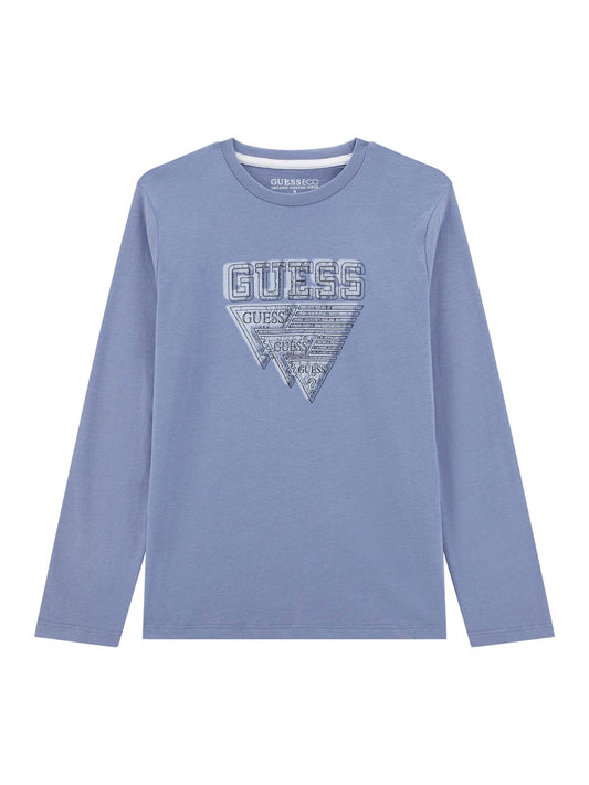 Maglia da ragazzo in cotone con stampa logo e triangolo stilizzato L5YI27K8HM4