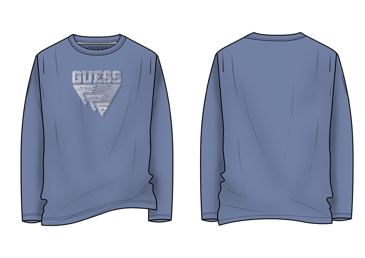 Maglia da ragazzo in cotone con stampa logo e triangolo stilizzato L5YI27K8HM4