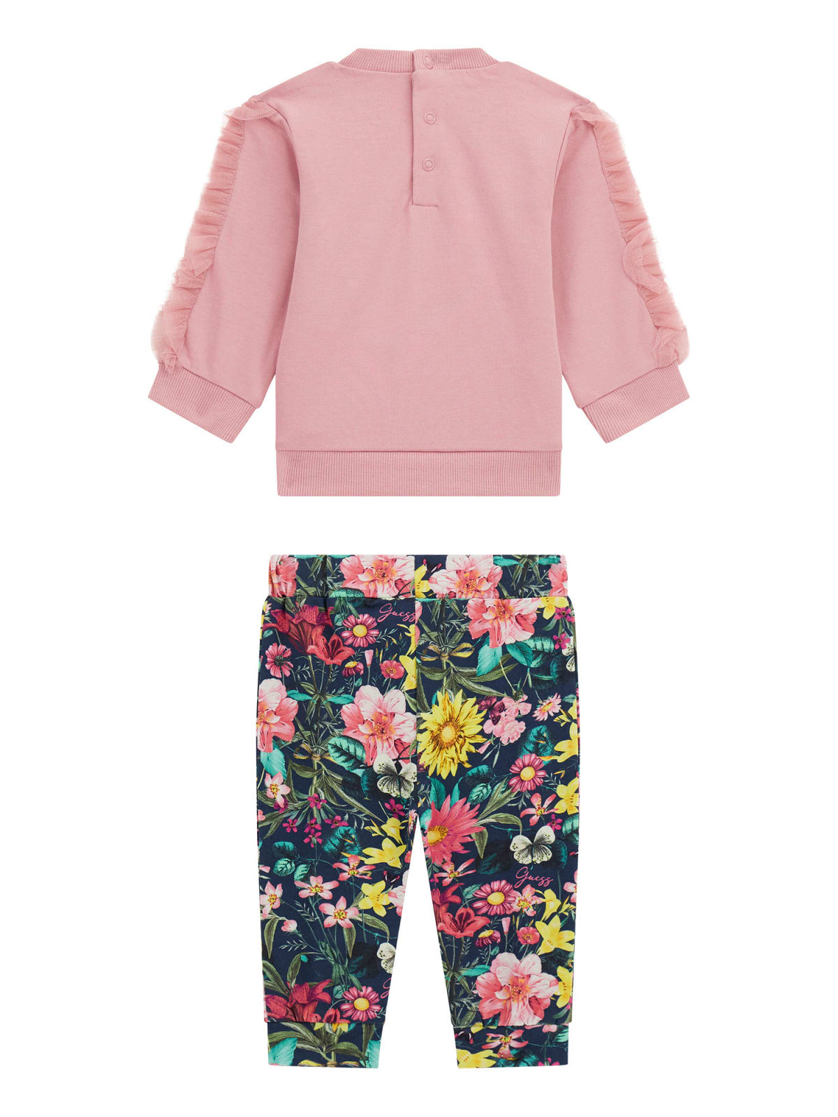 Completo da neonata due pezzi con felpa e leggings a fantasia floreale A5YG11KAN04