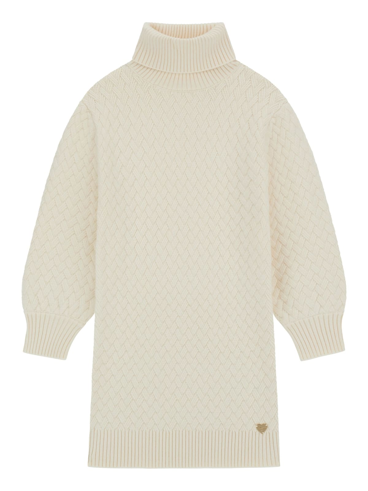 Abito da ragazza in maglia a trecce con collo alto J5BK26Z0850