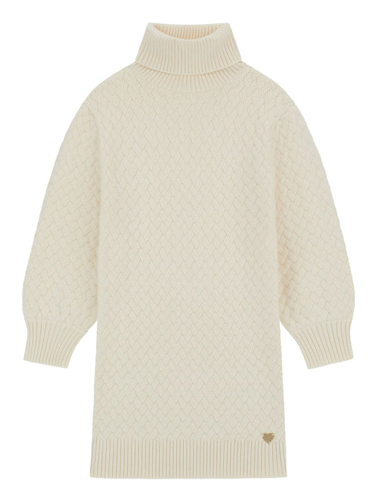 Abito da ragazza in maglia a trecce con collo alto J5BK26Z0850