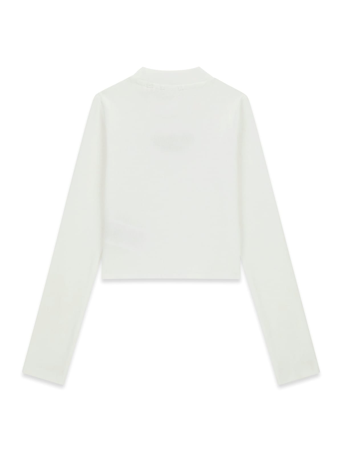 Maglia da ragazza in cotone stretch a costine con logo frontale J4YI49KBZP4