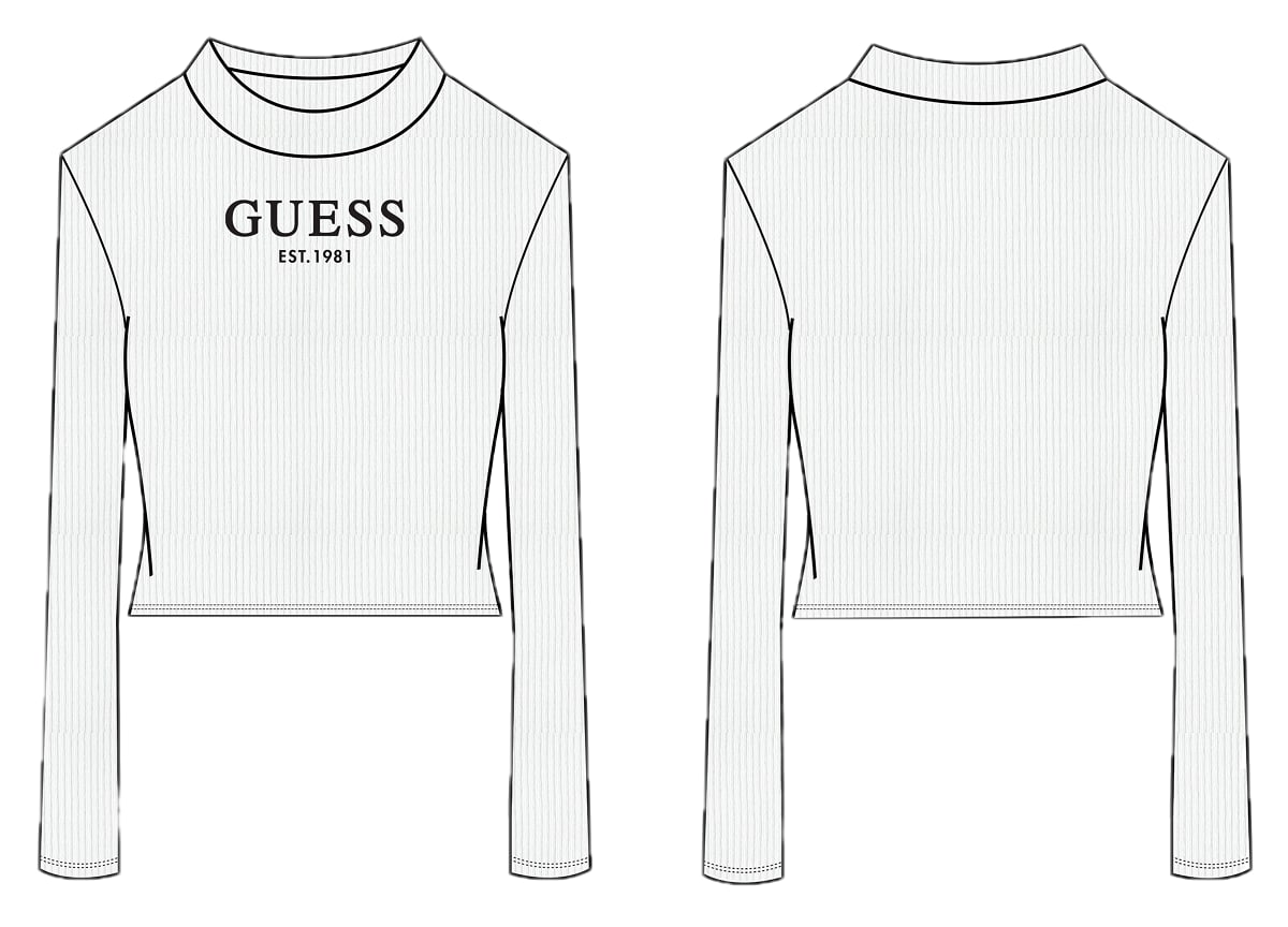 Maglia da ragazza in cotone stretch a costine con logo frontale J4YI49KBZP4