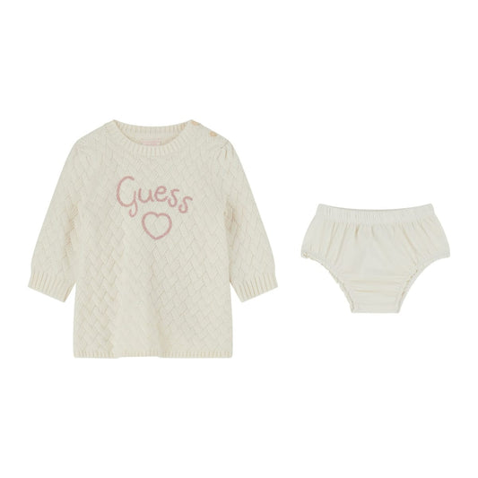 Abito da neonata con logo lettering e cuore ricamato sul davanti A5BK10Z0850