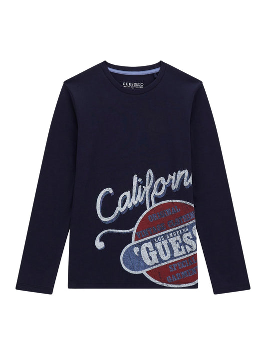 Maglia da ragazzo con stampa logo effetto vintage L5YI26K8HM4