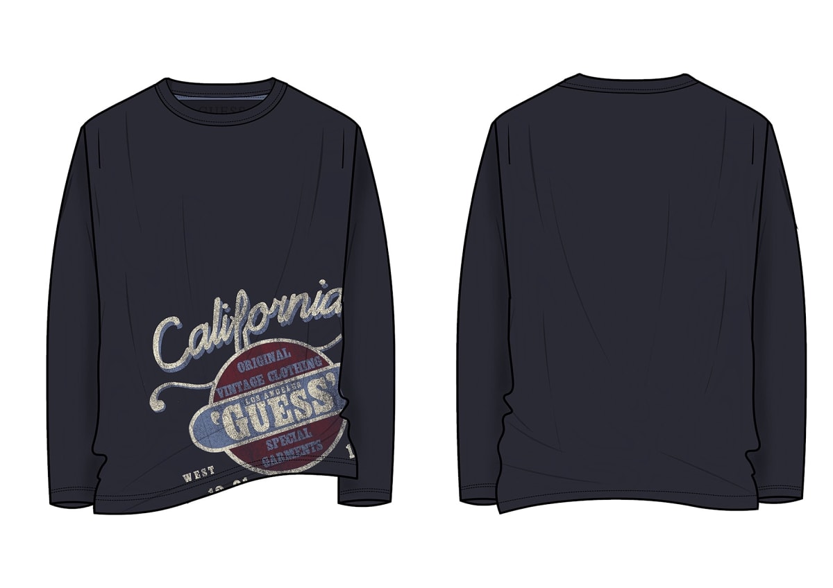Maglia da ragazzo con stampa logo effetto vintage L5YI26K8HM4