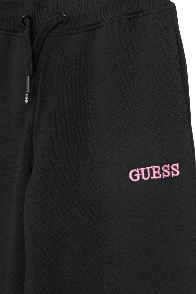 Pantaloni tuta da ragazza in cotone garzato con logo lettering a destra J6RB01KAD74