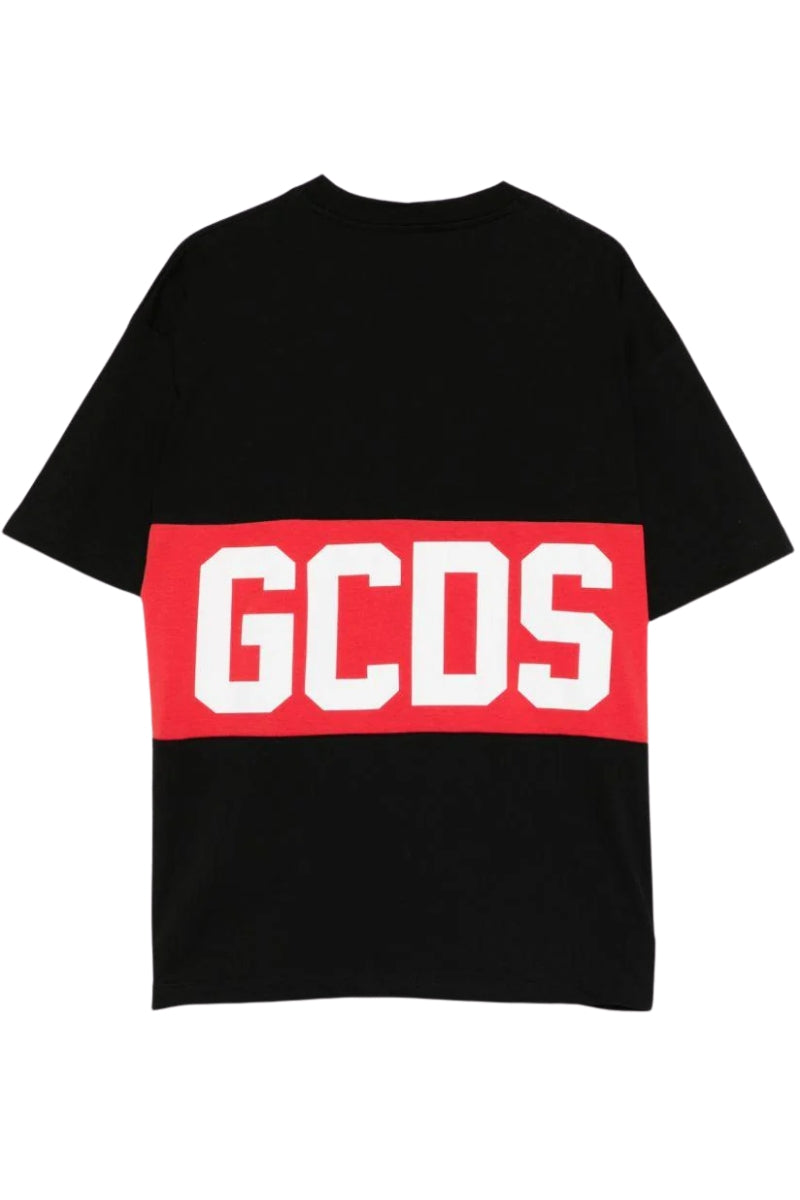 T-shirt da ragazzo e ragazza con maxi con logo lettering a contrasto fronte e retro Z0UJQC585J105-999R