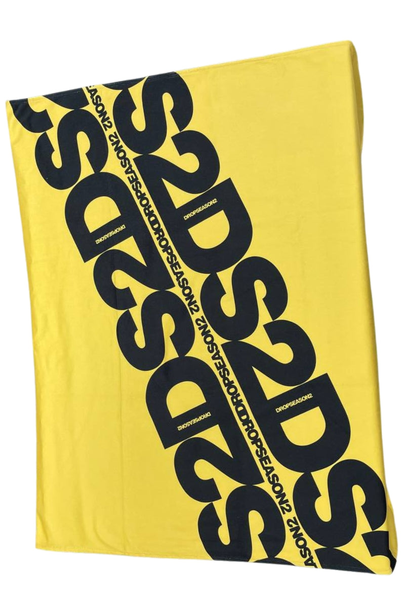 Telo mare da ragazzo e ragazza con stampa multi logo a contrasto colore SS26B30