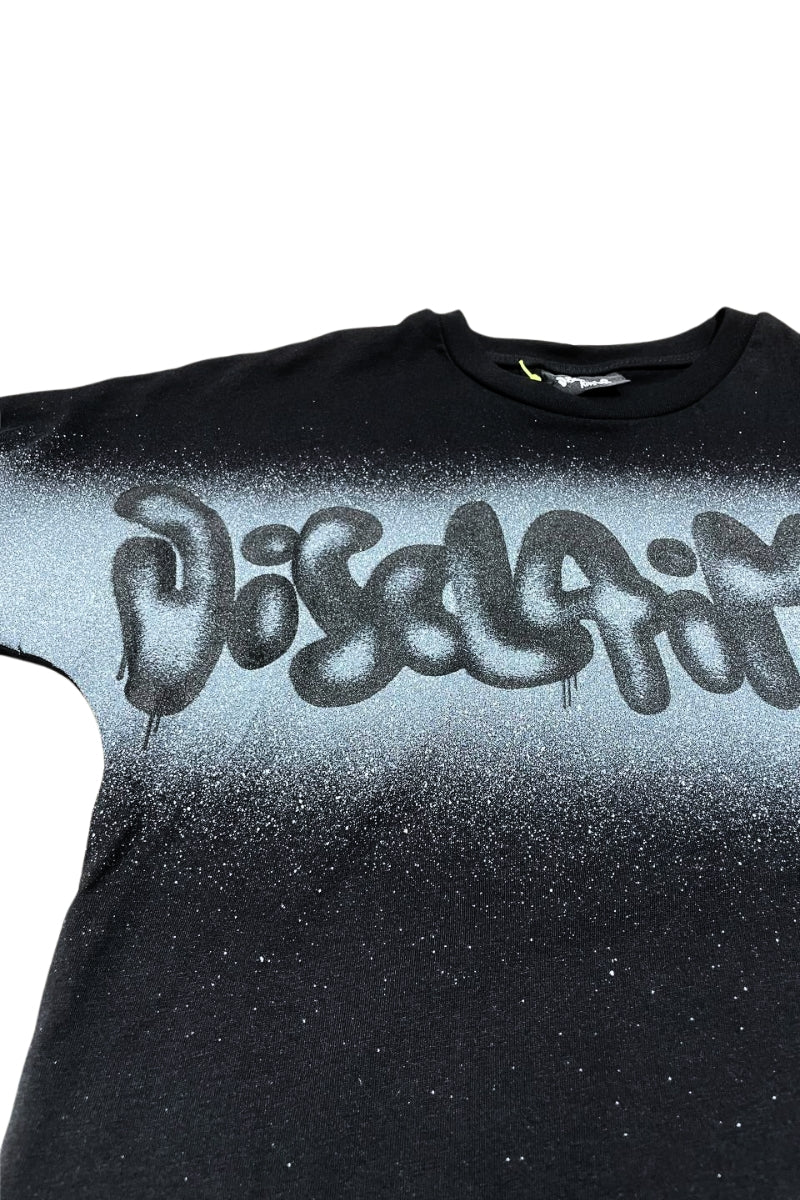 T-shirt da ragazza con maxi logo lettering con glitter e sfumature a contrasto 26EDK58919