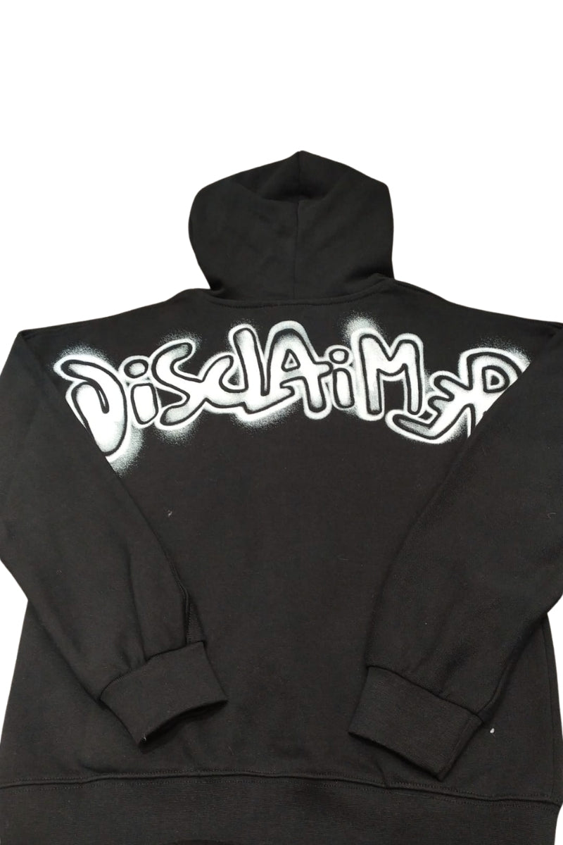 Felpa aperta con cappuccio da ragazzo e maxi logo lettering a contrasto sul retro 26EDK58808