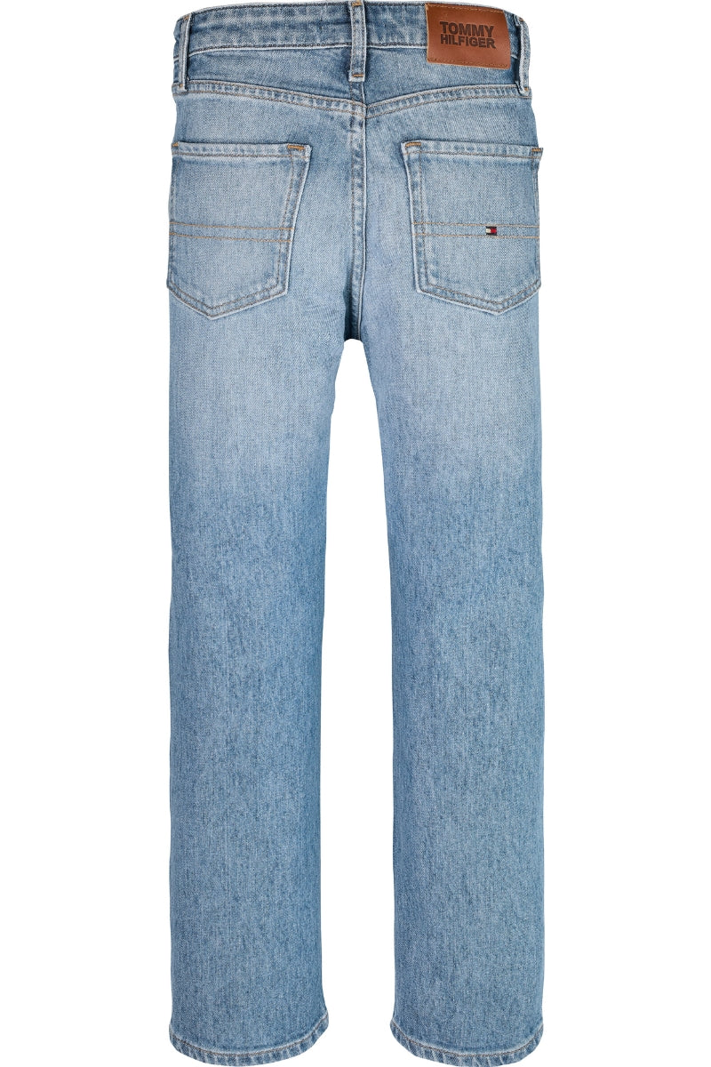 Jeans da ragazzo in cotone elasticizzato a gamba dritta KB0KB100201A5