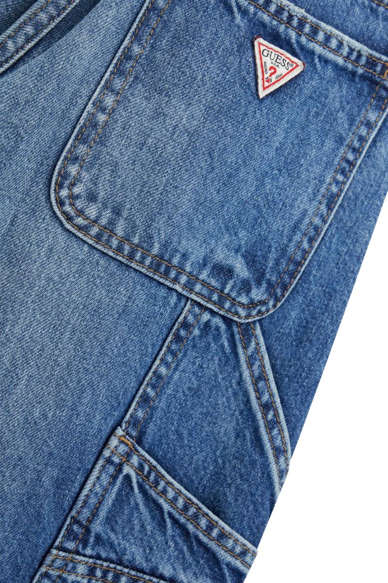 Jeans da ragazza in cotone con vestibilità palazzo ed elastico logato sul girovita J5RA12D45E0