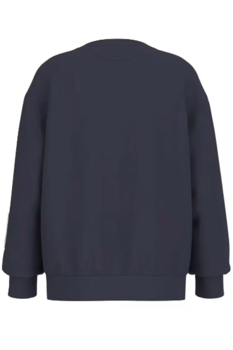 Felpa girocollo da ragazzo in cotone con logo lettering vintage sul davanti L6RQ10K0170