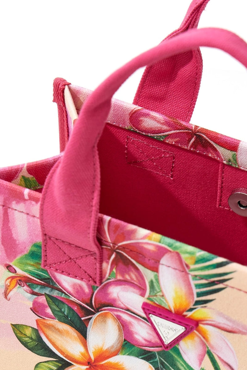 Borsa da ragazza in canvas con stampa a fantasia floreale J6GZ23WO760