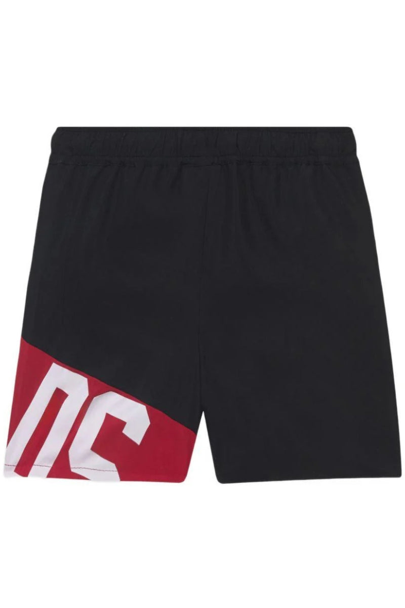 Costume da bagno da ragazzo modello boxer con maxi banda loggata a contrasto a sinistra C1BJQS524T016