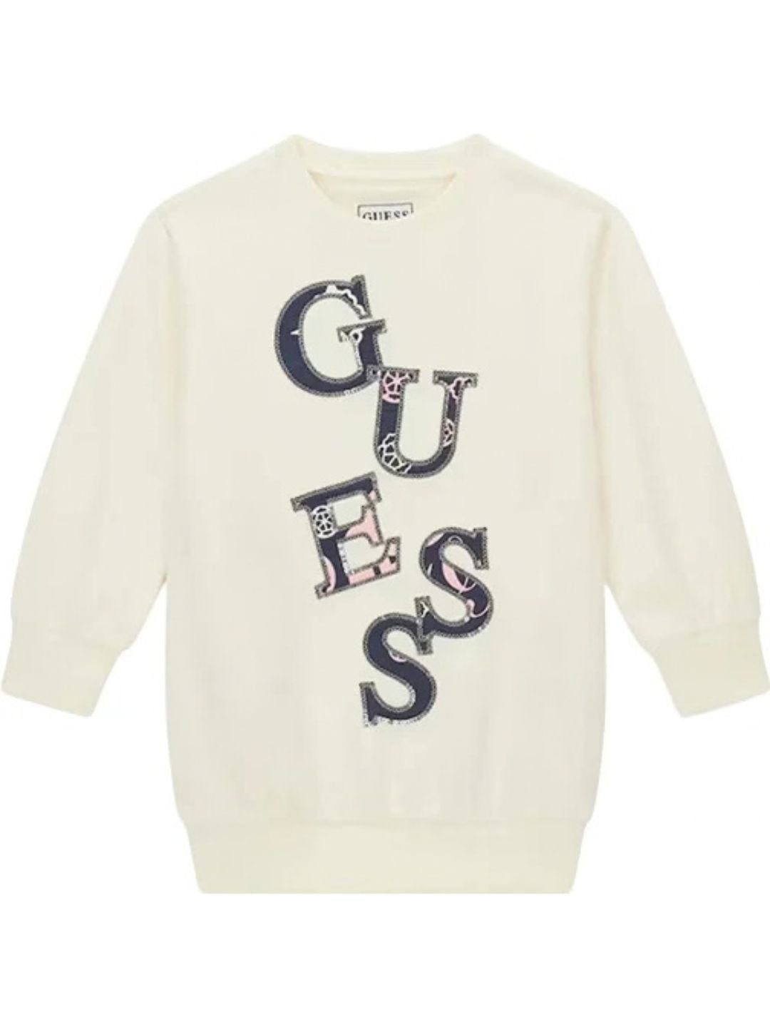 Abito da bambina con maxi logo lettering a contrasto sul davanti K6BK13K5937