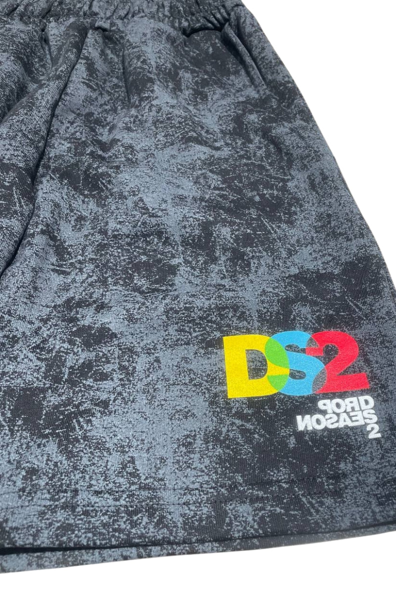 Bermuda da ragazzo in cotone con stampa effetto vintage SS26K03
