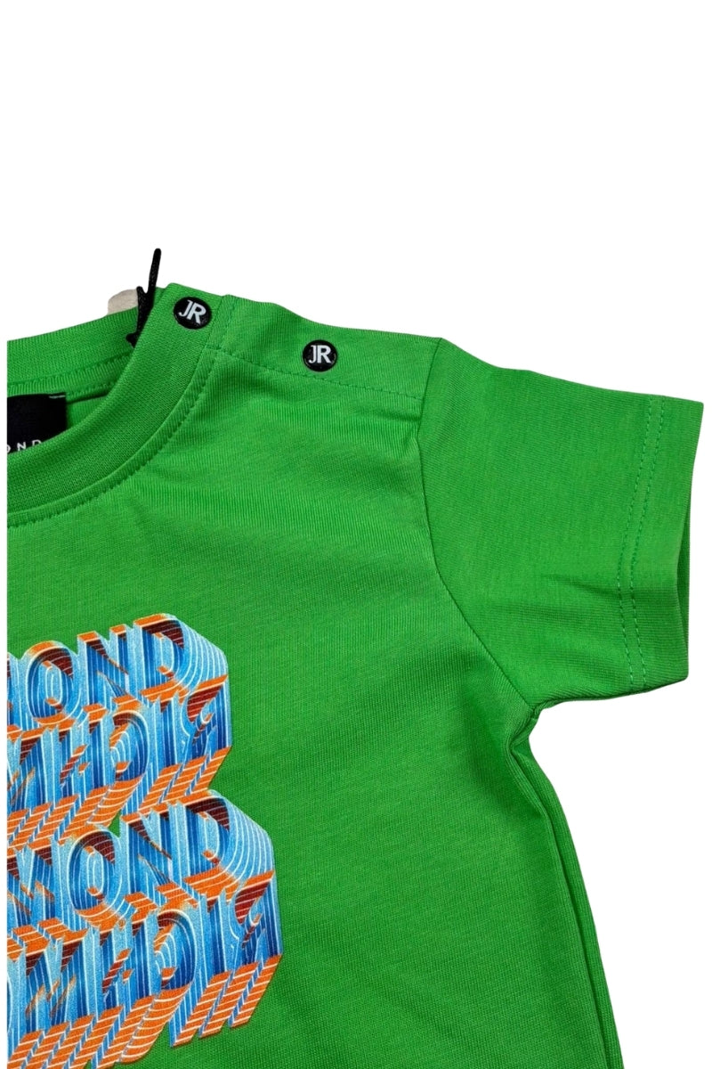 T-shirt da neonato in cotone con maxi stampa multi logo lettering a contrasto colore RIP26111TS