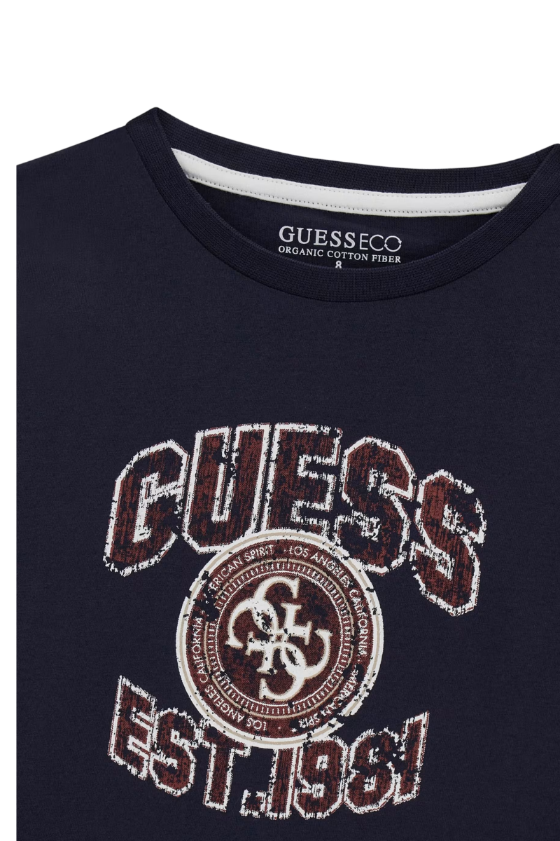 T-shirt da ragazzo con maxi stampa loggata con effetto vintage L6RI13K8HM4